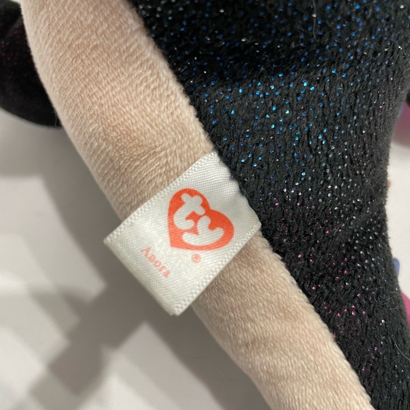 Big 8” Ty Beanie Boo Anora The Black Sparkle Rainbow Dragon Plush Good Condition - Picture 8 of 9